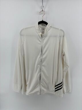 Adidas Wgite Clima Lite Full Zip Mens Sweater Outdoor Gorpcore